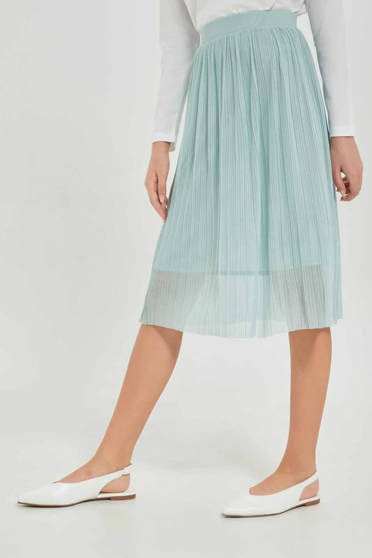 Redtag-Girls-Mint-Pleated-Skirts-Category:Skirts,-Colour:Mint,-Deals:New-In,-Dept:Girls,-Filter:Senior-Girls-(8-to-14-Yrs),-GSR-Skirts,-New-In-GSR-APL,-Non-Sale,-S23A,-Section:Girls-(0-to-14Yrs)-Senior-Girls-9 to 14 Years