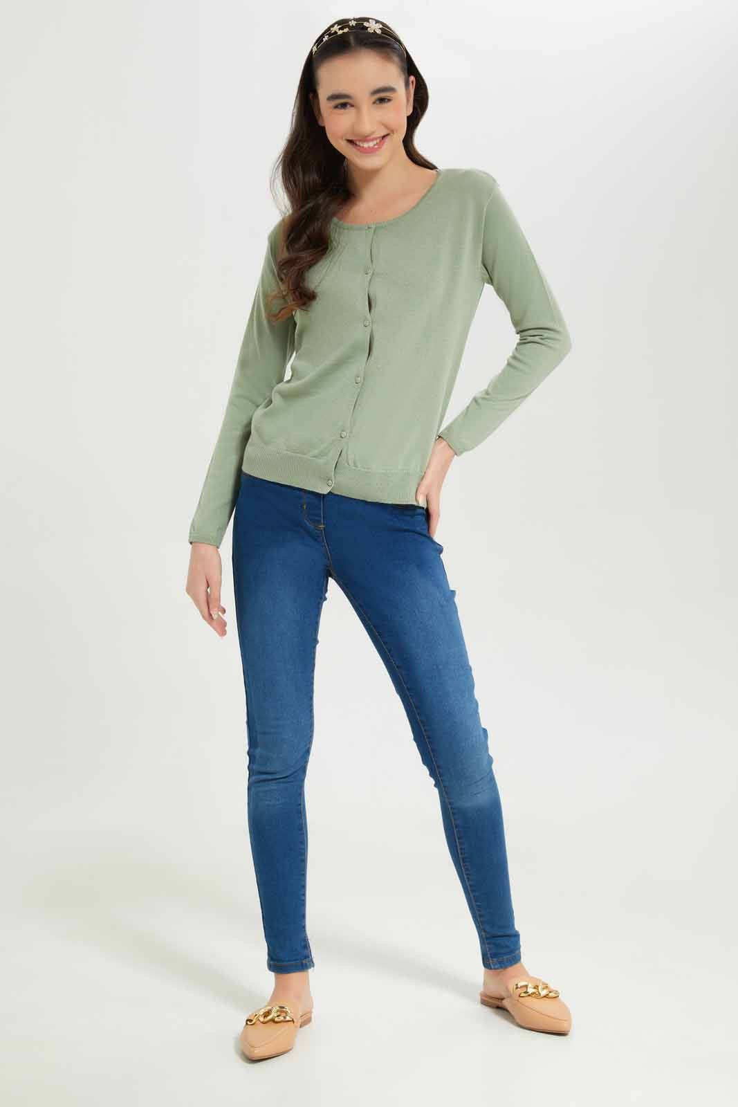 Redtag-Girls-Mint-Cardigan-Category:Cardigans,-Colour:Mint,-Deals:New-In,-Dept:Girls,-Filter:Senior-Girls-(8-to-14-Yrs),-GSR-Cardigans,-New-In-GSR-APL,-Non-Sale,-S23A,-Section:Girls-(0-to-14Yrs)-Senior-Girls-