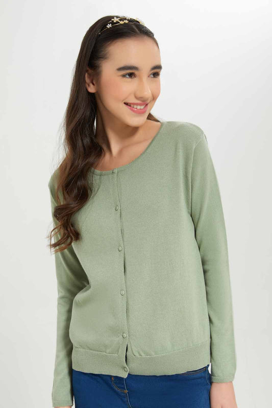 Redtag-Girls-Mint-Cardigan-Category:Cardigans,-Colour:Mint,-Deals:New-In,-Dept:Girls,-Filter:Senior-Girls-(8-to-14-Yrs),-GSR-Cardigans,-New-In-GSR-APL,-Non-Sale,-S23A,-Section:Girls-(0-to-14Yrs)-Senior-Girls-