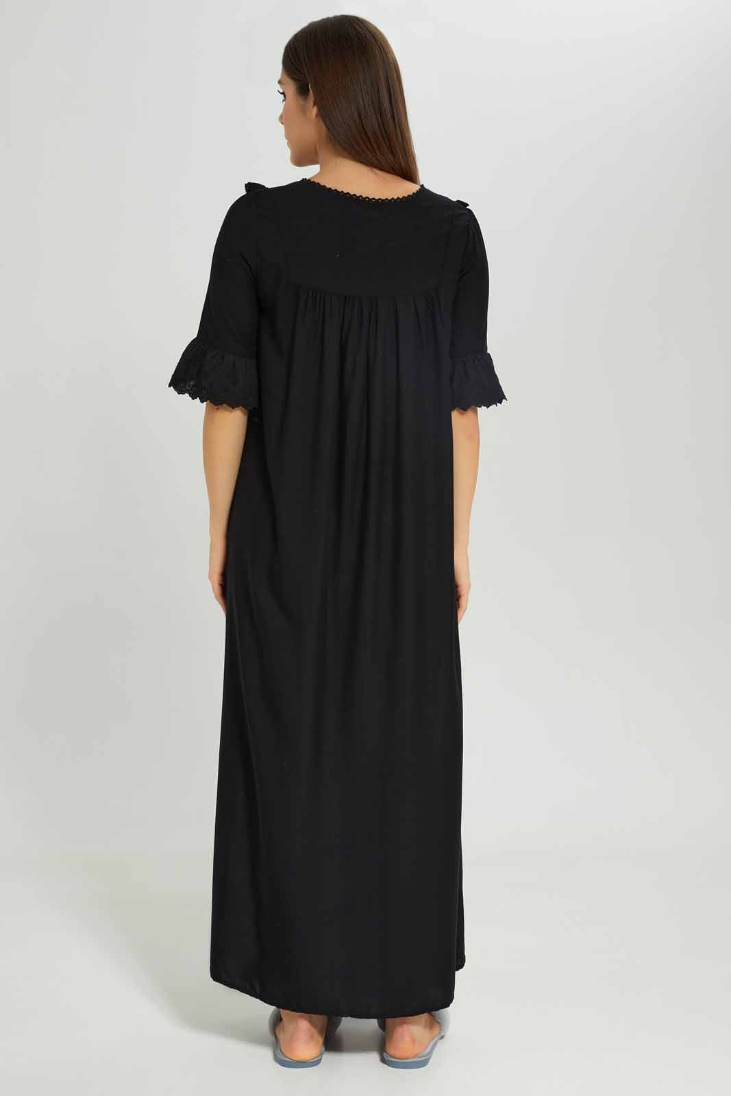 Redtag-Women-Navy-Co9Lor-Short-Sleeves-Nightgown-Category:Nightgowns,-Colour:Navy,-Deals:New-In,-Dept:Ladieswear,-Filter:Women's-Clothing,-New-In-Women-APL,-Non-Sale,-Section:Women,-W22B,-Women-Nightgowns--