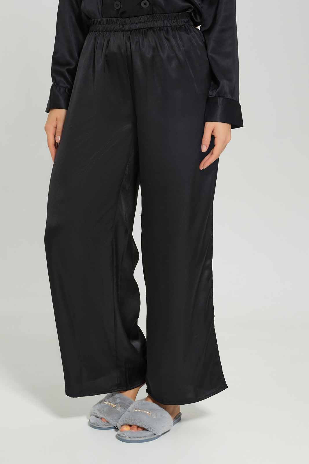 Redtag-Women-Black-Color-Long-Sleeve-Pyjama-Set-Category:Pyjama-Sets,-Colour:Black,-Deals:New-In,-Dept:Ladieswear,-Filter:Women's-Clothing,-New-In-Women-APL,-Non-Sale,-Section:Women,-W22B,-Women-Pyjama-Sets--