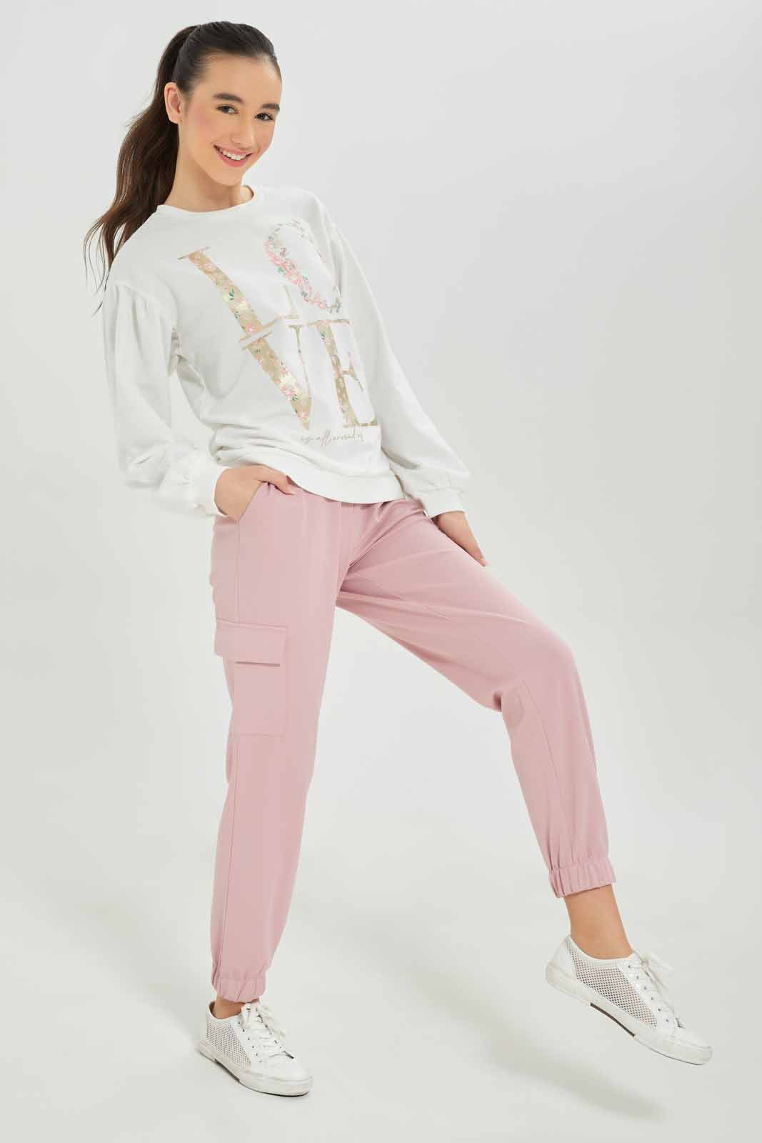 Redtag-Girls-White-Puffsleeve-Sweatshirts-Category:Sweatshirts,-Colour:White,-Deals:New-In,-Dept:Girls,-Filter:Senior-Girls-(8-to-14-Yrs),-GSR-Sweatshirts,-New-In-GSR-APL,-Non-Sale,-S23A,-Section:Girls-(0-to-14Yrs)-Senior-Girls-9 to 14 Years