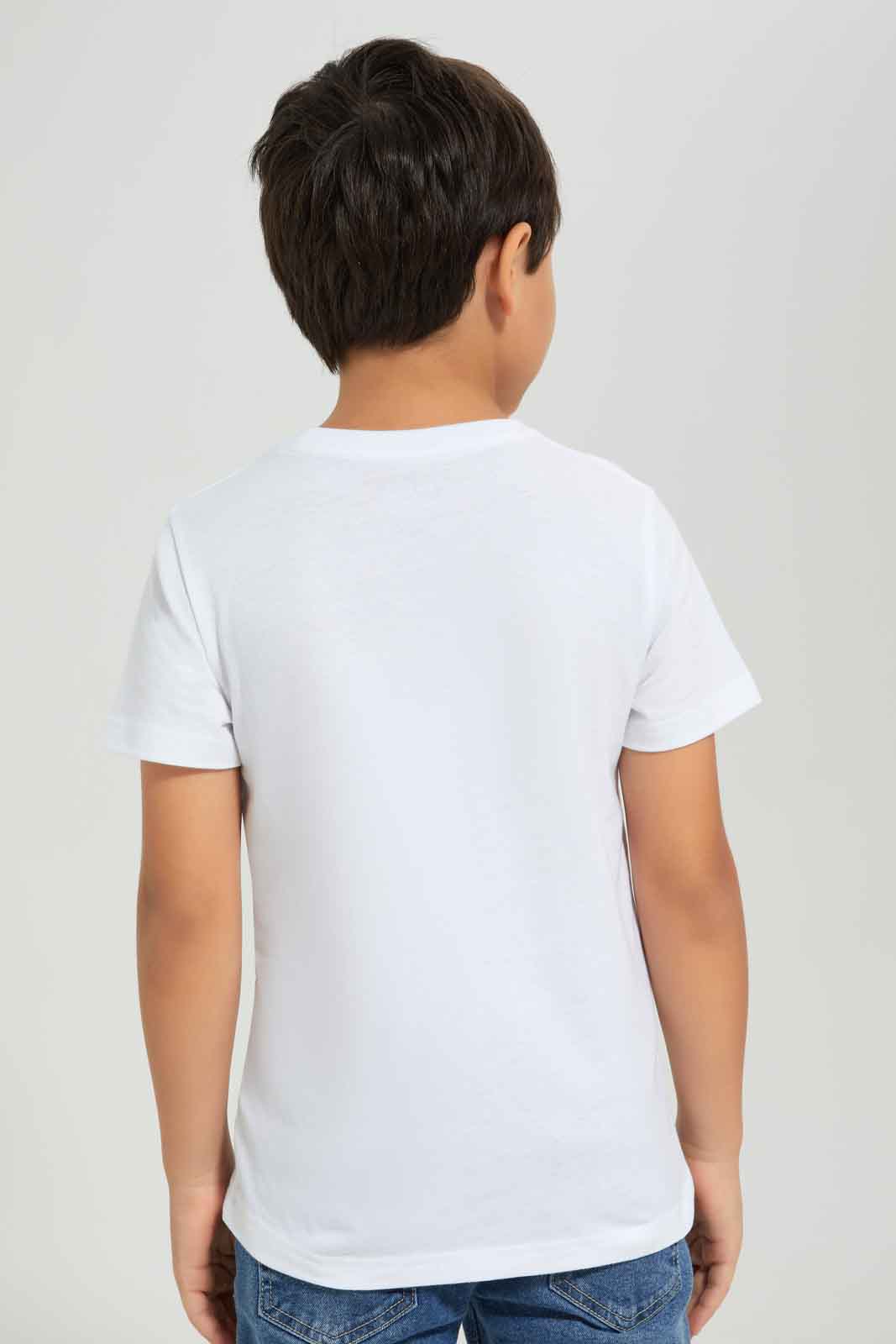 Redtag-Boys-White-Bulldozer-Short-Sleeve-Graphic-T-Shirt-BOY-T-Shirts,-Category:T-Shirts,-Colour:White,-Deals:New-In,-Dept:Boys,-Filter:Boys-(2-to-8-Yrs),-New-In-BOY-APL,-Non-Sale,-S23A,-Section:Boys-(0-to-14Yrs),-TBL-Boys-2 to 8 Years
