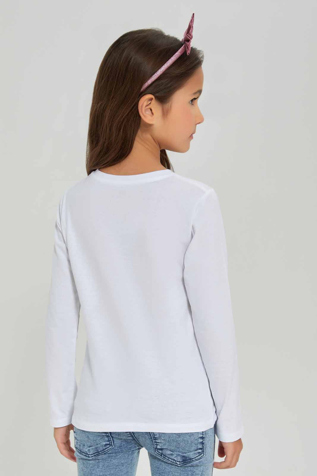 Redtag-Girls-White-Daisy-Print-Tee-Category:T-Shirts,-Colour:White,-Deals:New-In,-Dept:Girls,-Filter:Girls-(2-to-8-Yrs),-GIR-T-Shirts,-New-In-GIR-APL,-Non-Sale,-S23A,-Section:Girls-(0-to-14Yrs),-TBL-Girls-2 to 8 Years