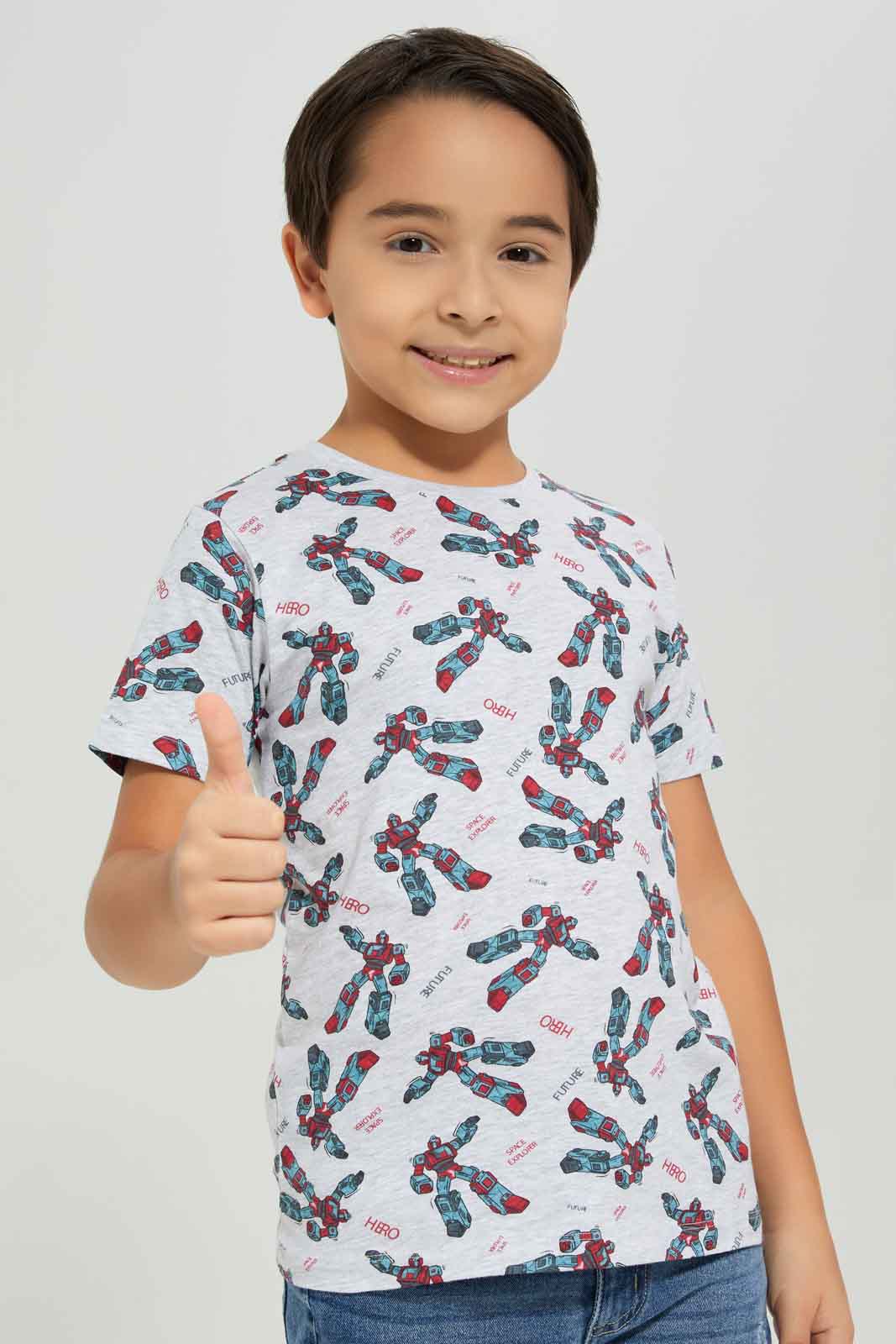 Redtag-Boys-Grey-Space-Explorer-Short-Sleeve-Aop-T-Shirt-BOY-T-Shirts,-Category:T-Shirts,-Colour:Grey,-Deals:New-In,-Dept:Boys,-Filter:Boys-(2-to-8-Yrs),-New-In-BOY-APL,-Non-Sale,-S23A,-Section:Boys-(0-to-14Yrs),-TBL-Boys-2 to 8 Years