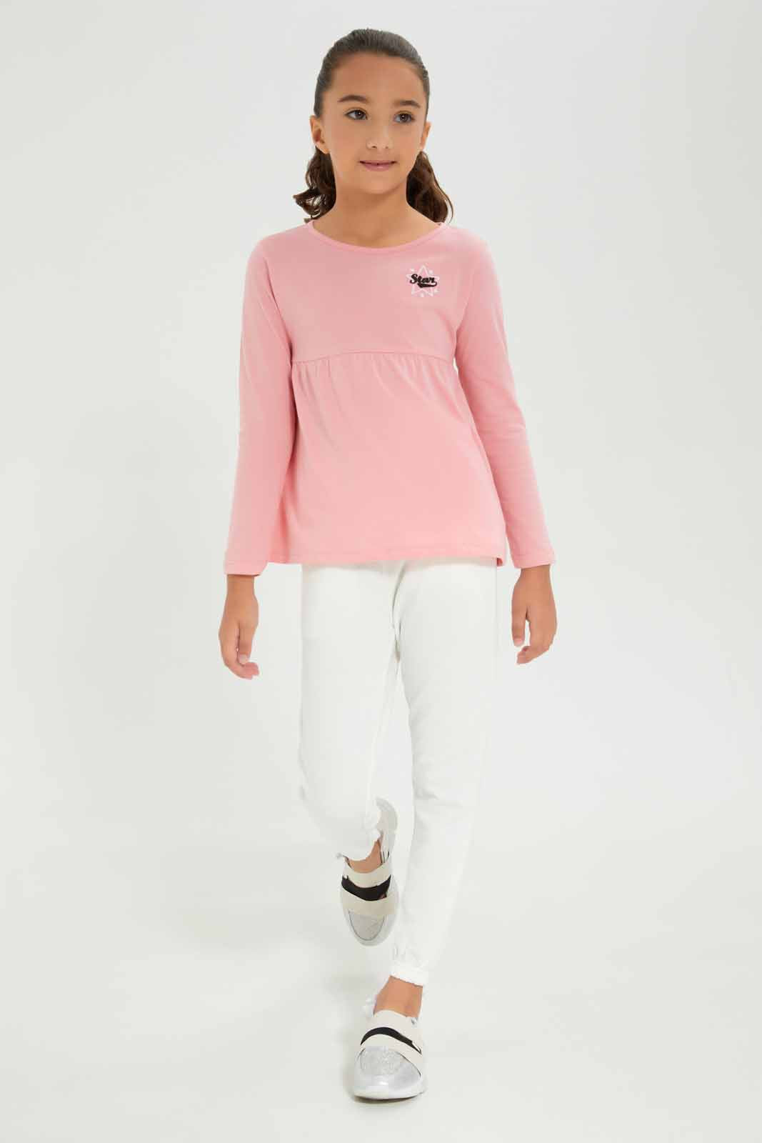 Redtag-Girls-Whiet-Jogger-Category:Joggers,-Colour:White,-Deals:New-In,-Dept:Girls,-Filter:Girls-(2-to-8-Yrs),-GIR-Joggers,-New-In-GIR-APL,-Non-Sale,-S23A,-Section:Girls-(0-to-14Yrs),-TBL-Girls-2 to 8 Years