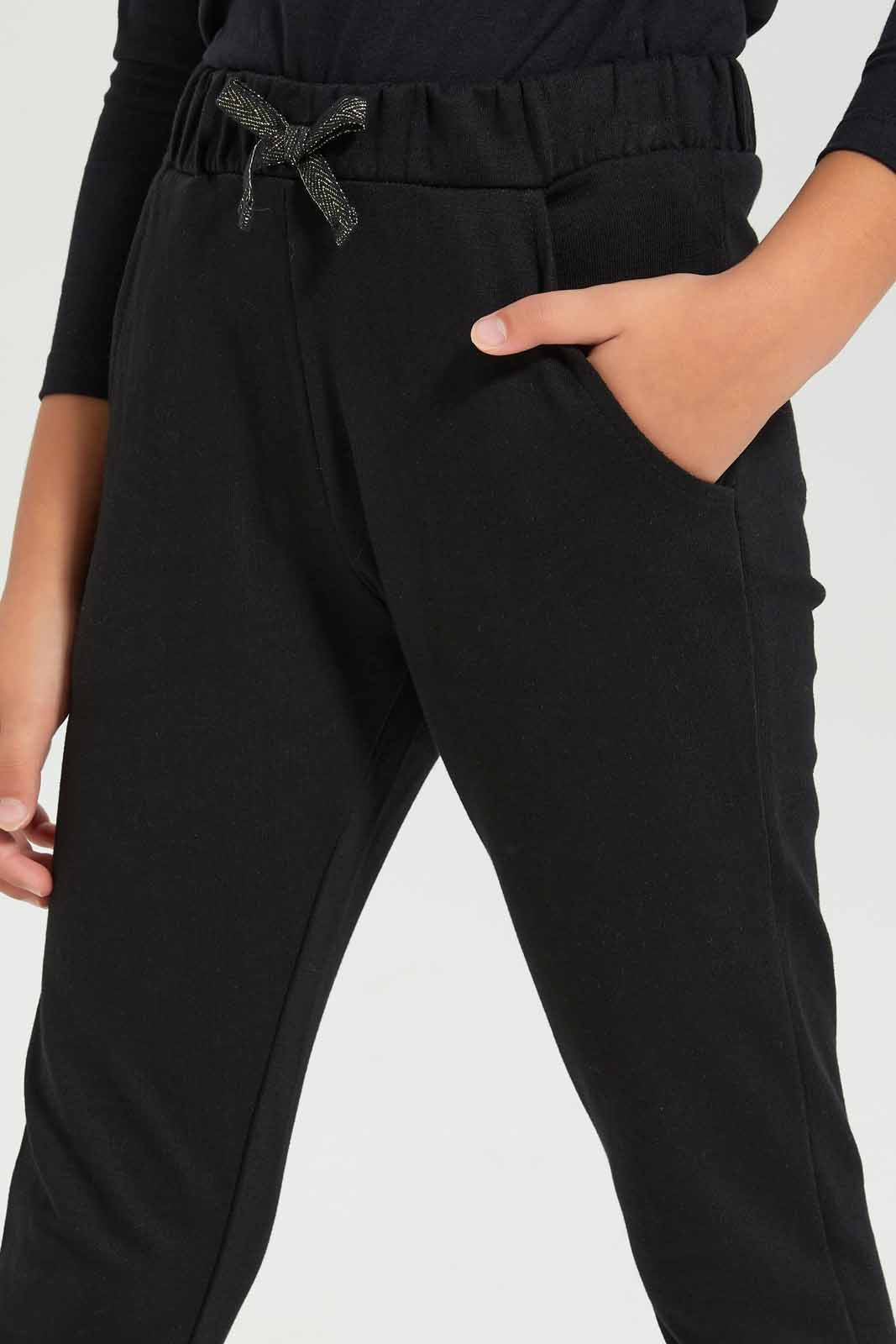Redtag-Girls-Black-Jogger-Category:Joggers,-Colour:Black,-Deals:New-In,-Dept:Girls,-Filter:Girls-(2-to-8-Yrs),-GIR-Joggers,-New-In-GIR-APL,-Non-Sale,-S23A,-Section:Girls-(0-to-14Yrs),-TBL-Girls-2 to 8 Years