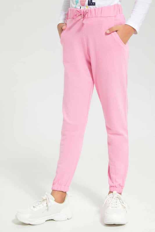 Redtag-Girls-Pink-Jogger-Category:Joggers,-Colour:Apricot,-Deals:New-In,-Dept:Girls,-Filter:Girls-(2-to-8-Yrs),-GIR-Joggers,-New-In-GIR-APL,-Non-Sale,-S23A,-Section:Girls-(0-to-14Yrs),-TBL-Girls-2 to 8 Years