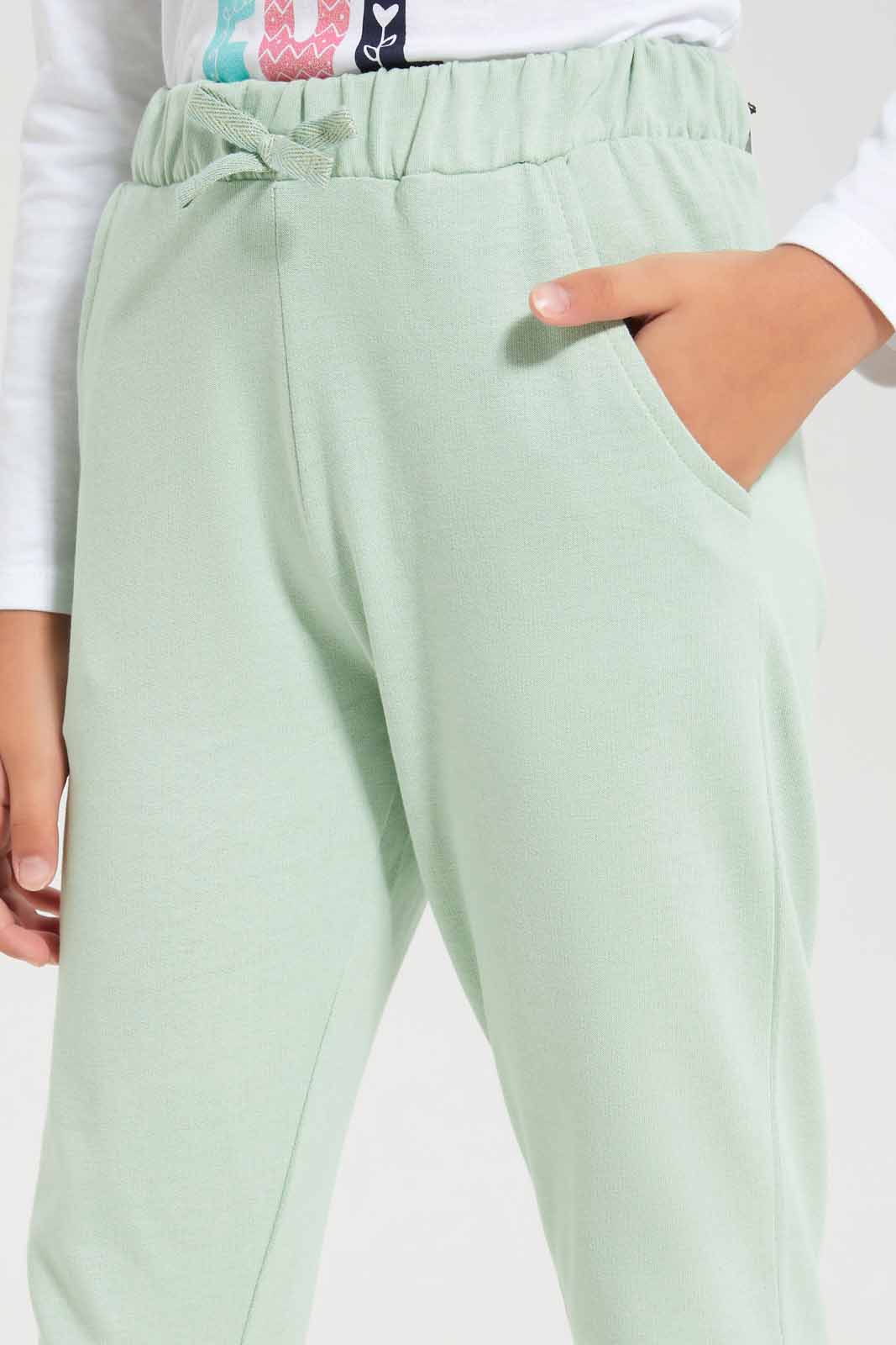 Redtag-Girls-Green-Jogger-Category:Joggers,-Colour:Green,-Deals:New-In,-Dept:Girls,-Filter:Girls-(2-to-8-Yrs),-GIR-Joggers,-New-In-GIR-APL,-Non-Sale,-S23A,-Section:Girls-(0-to-14Yrs),-TBL-Girls-2 to 8 Years