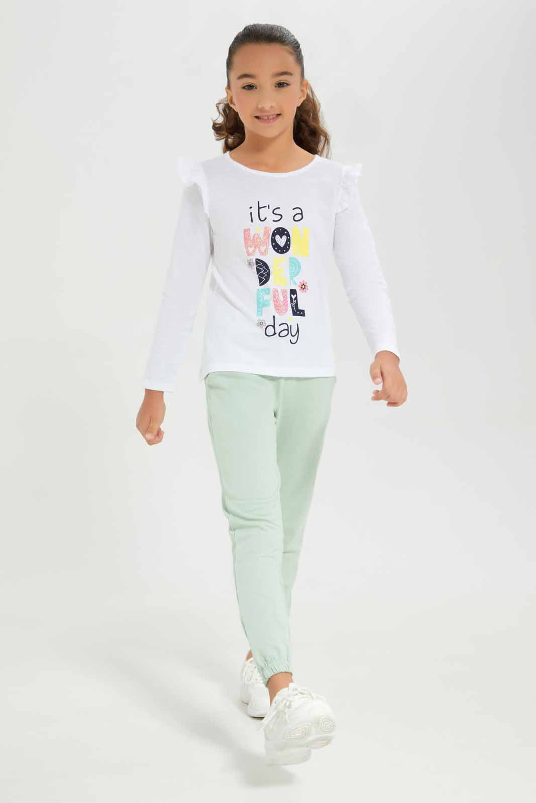 Redtag-Girls-Green-Jogger-Category:Joggers,-Colour:Green,-Deals:New-In,-Dept:Girls,-Filter:Girls-(2-to-8-Yrs),-GIR-Joggers,-New-In-GIR-APL,-Non-Sale,-S23A,-Section:Girls-(0-to-14Yrs),-TBL-Girls-2 to 8 Years