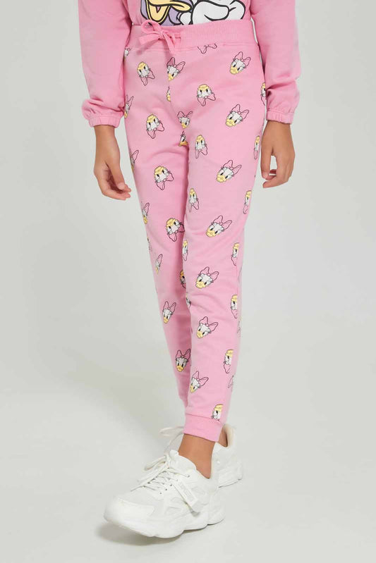 Redtag-Girls-Pink-Daisy-Jogger-Category:Joggers,-Colour:Apricot,-Deals:New-In,-Dept:Girls,-Filter:Girls-(2-to-8-Yrs),-GIR-Joggers,-New-In-GIR-APL,-Non-Sale,-S23A,-Section:Girls-(0-to-14Yrs),-TBL-Girls-2 to 8 Years