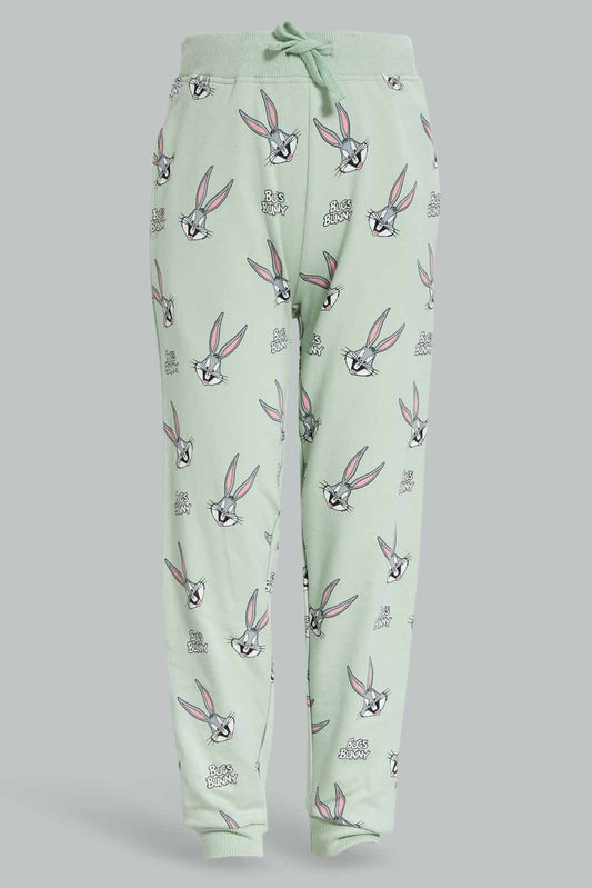 Redtag-Girls-Green-Bugs-Bunny-Jogger-Category:Joggers,-Colour:Green,-Deals:New-In,-Dept:Girls,-Filter:Girls-(2-to-8-Yrs),-GIR-Joggers,-New-In-GIR-APL,-Non-Sale,-S23A,-Section:Girls-(0-to-14Yrs),-TBL-Girls-
