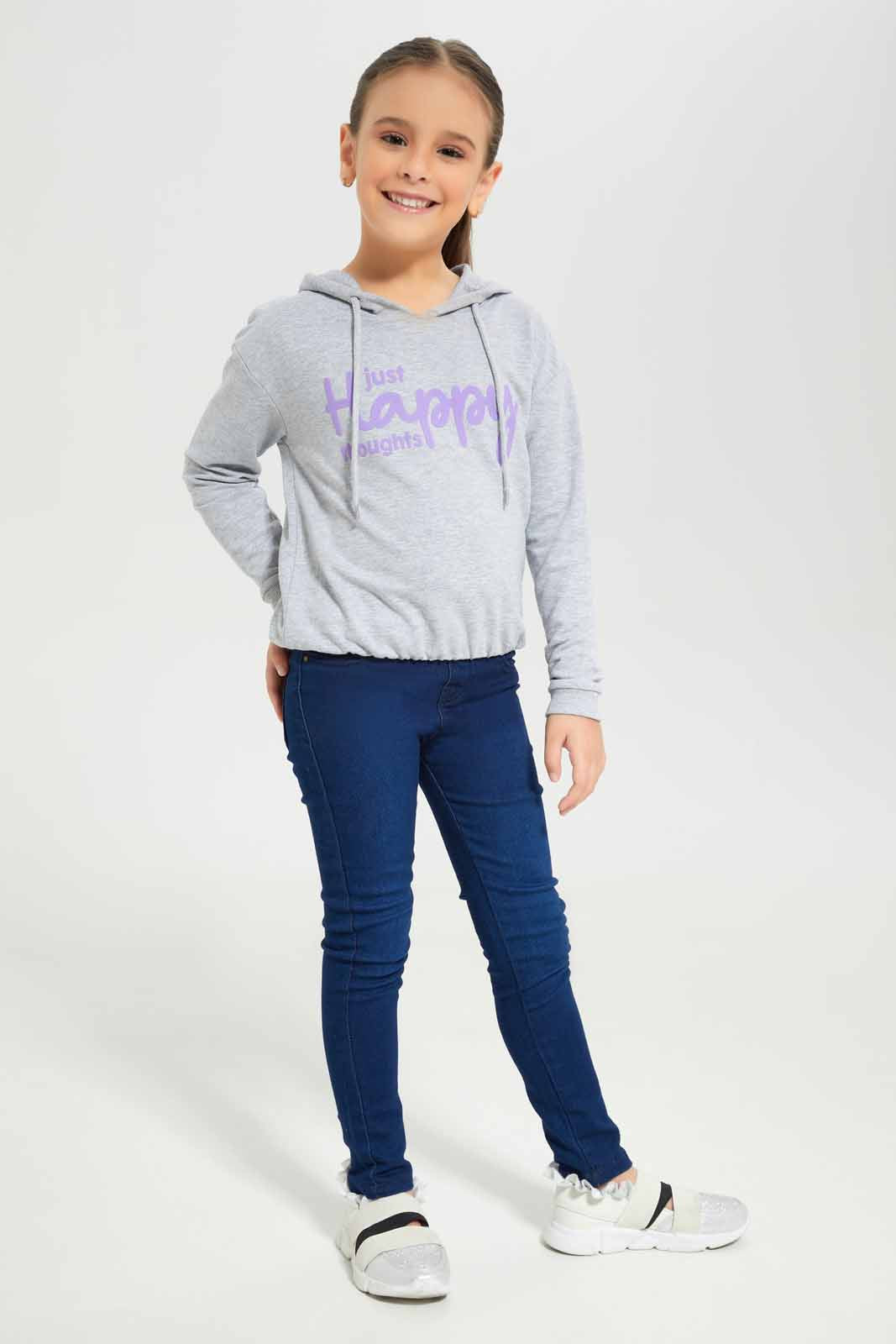 Redtag-Girls-Grey-Hooded-Sweatshirt-Category:Sweatshirts,-Colour:Grey,-Deals:New-In,-Dept:Girls,-Filter:Girls-(2-to-8-Yrs),-GIR-Sweatshirts,-New-In-GIR-APL,-Non-Sale,-S23A,-Section:Girls-(0-to-14Yrs),-TBL-Girls-2 to 8 Years