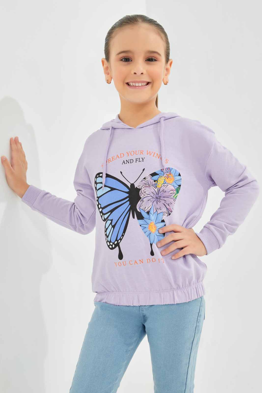 Redtag-Girls-Lilac-Hooded-Sweatshirt-Category:Sweatshirts,-Colour:Lilac,-Deals:New-In,-Dept:Girls,-Filter:Girls-(2-to-8-Yrs),-GIR-Sweatshirts,-New-In-GIR-APL,-Non-Sale,-S23A,-Section:Girls-(0-to-14Yrs),-TBL-Girls-2 to 8 Years
