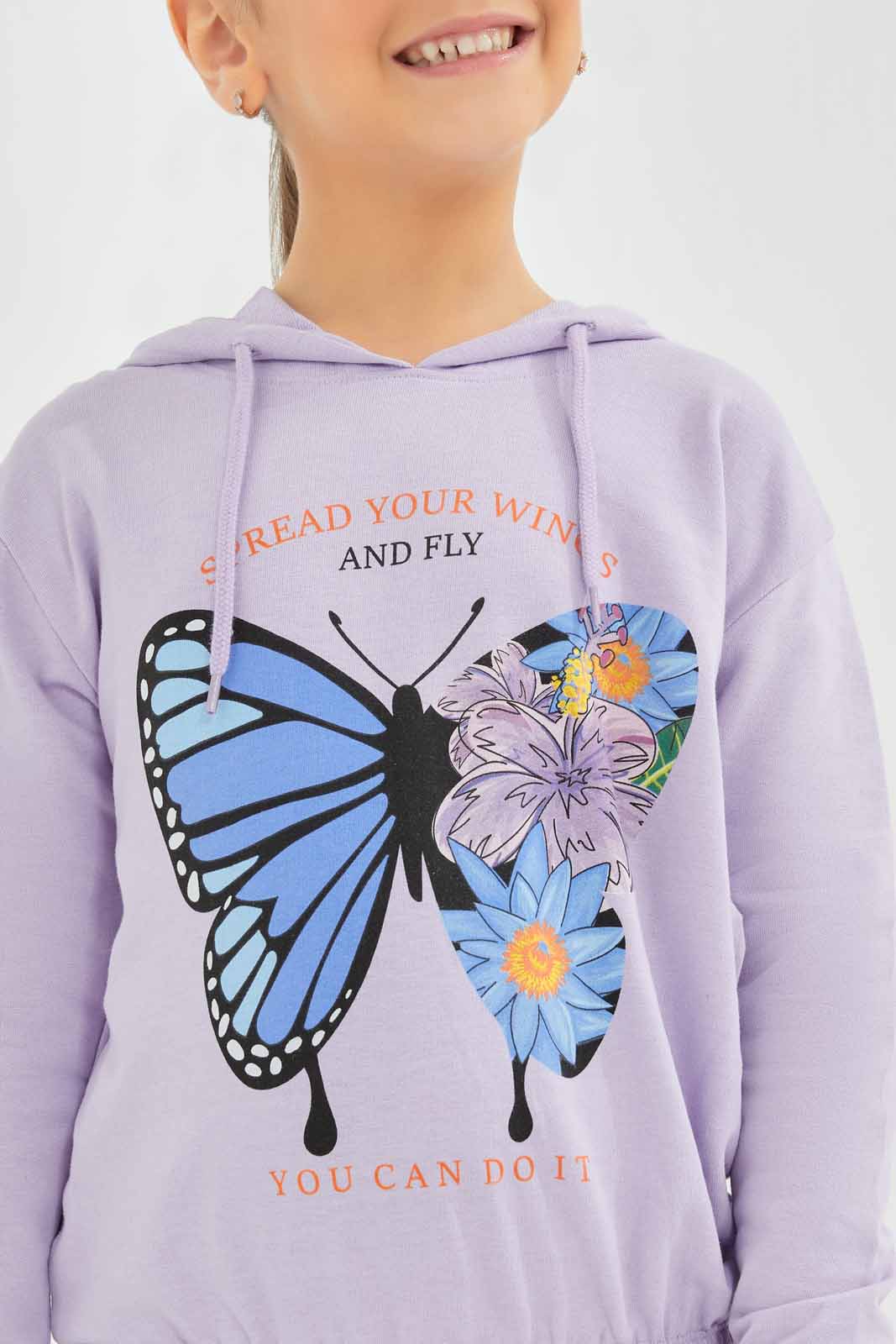 Redtag-Girls-Lilac-Hooded-Sweatshirt-Category:Sweatshirts,-Colour:Lilac,-Deals:New-In,-Dept:Girls,-Filter:Girls-(2-to-8-Yrs),-GIR-Sweatshirts,-New-In-GIR-APL,-Non-Sale,-S23A,-Section:Girls-(0-to-14Yrs),-TBL-Girls-2 to 8 Years