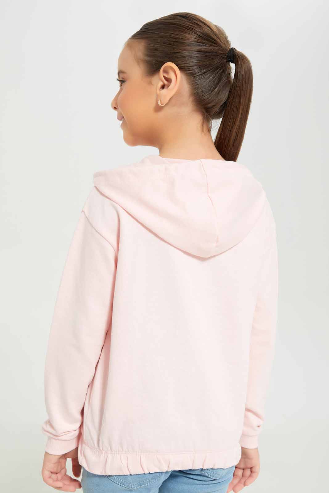 Redtag-Girls-Pink-Hooded-Sweatshirt-Category:Sweatshirts,-Colour:Apricot,-Deals:New-In,-Dept:Girls,-Filter:Girls-(2-to-8-Yrs),-GIR-Sweatshirts,-New-In-GIR-APL,-Non-Sale,-S23A,-Section:Girls-(0-to-14Yrs),-TBL-Girls-2 to 8 Years