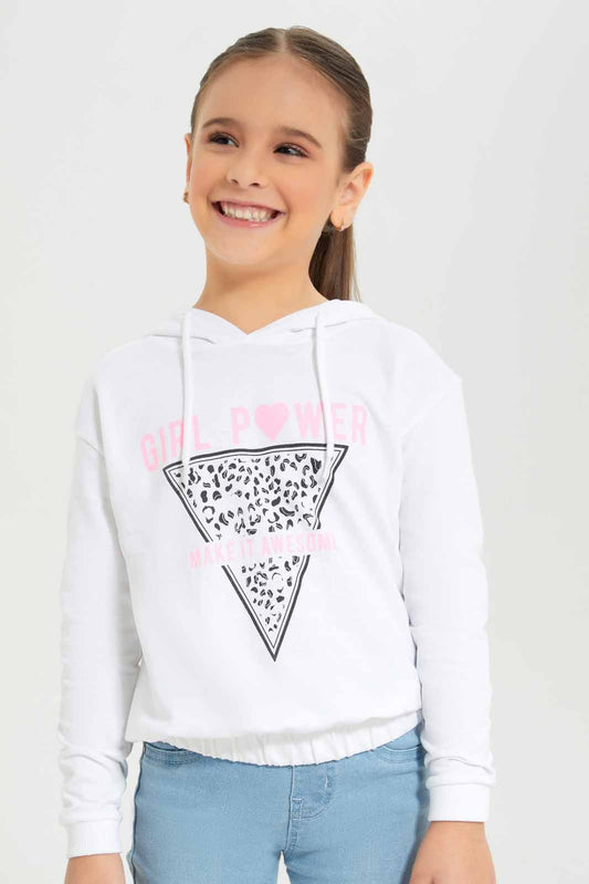 Redtag-Girls-White-Hooded-Sweatshirt-Category:Sweatshirts,-Colour:White,-Deals:New-In,-Dept:Girls,-Filter:Girls-(2-to-8-Yrs),-GIR-Sweatshirts,-New-In-GIR-APL,-Non-Sale,-S23A,-Section:Girls-(0-to-14Yrs),-TBL-Girls-2 to 8 Years