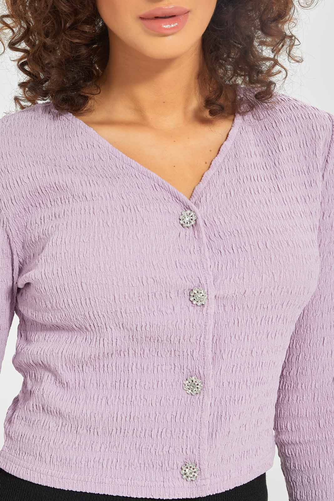 Redtag-Women-Lilac-Front-Button-Crinkle-Jersey-Cardigan-Category:Cardigans,-Colour:Lilac,-Deals:New-In,-Dept:Ladieswear,-Filter:Women's-Clothing,-New-In-Women-APL,-Non-Sale,-S23A,-Section:Women,-Women-Cardigans-Women's-