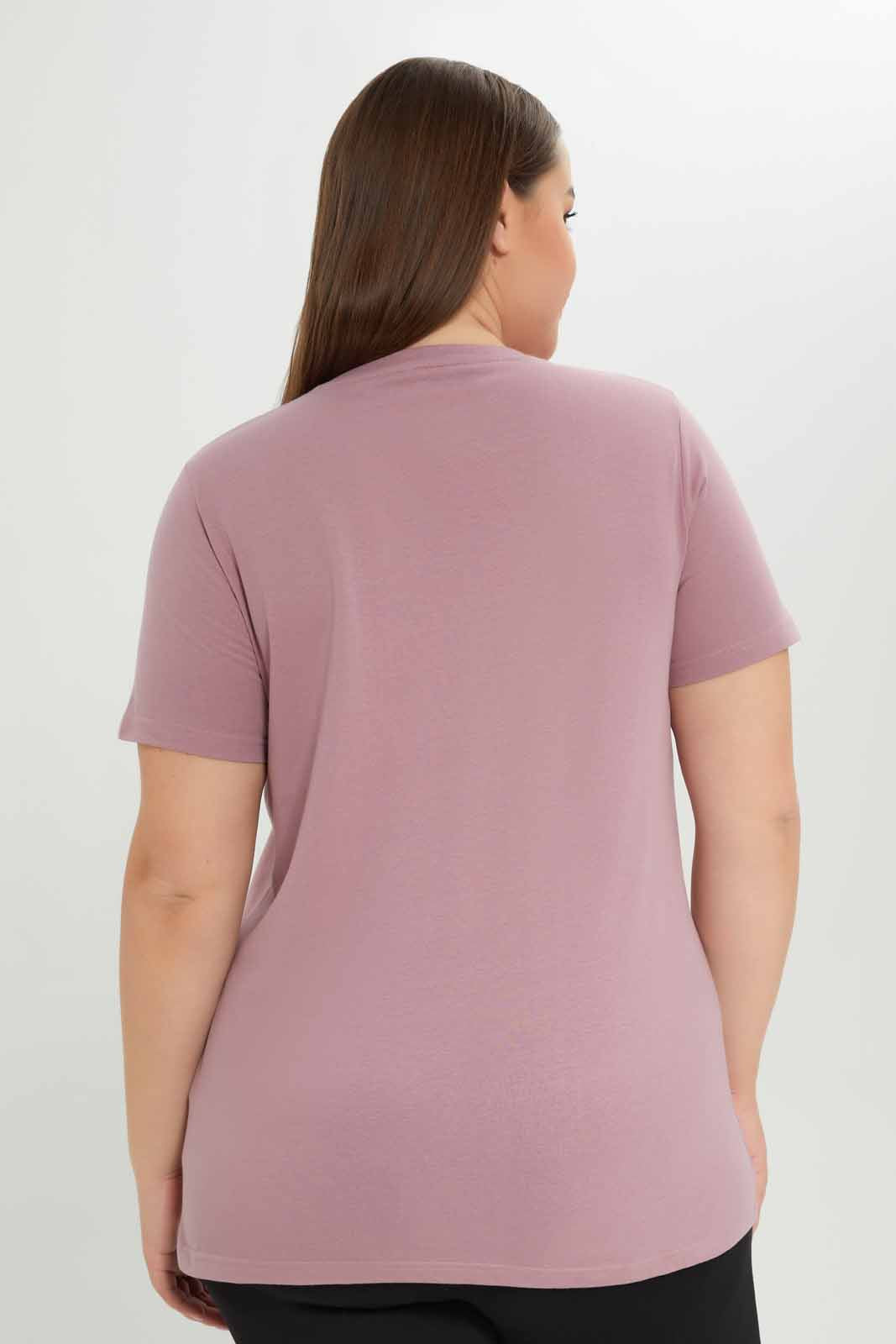 Redtag-Women-Mauve-Graphic-T-Shirt-Category:T-Shirts,-Colour:Mauve,-Deals:New-In,-Dept:Ladieswear,-Filter:Plus-Size,-LDP-T-Shirts,-New-In-LDP-APL,-Non-Sale,-S23A,-Section:Women,-TBL-Women's-