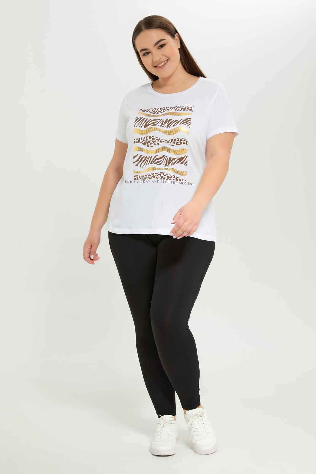 Redtag-Women-White-Graphic-T-Shirt-Category:T-Shirts,-Colour:White,-Deals:New-In,-Dept:Ladieswear,-Filter:Plus-Size,-LDP-T-Shirts,-New-In-LDP-APL,-Non-Sale,-S23A,-Section:Women,-TBL-Women's-