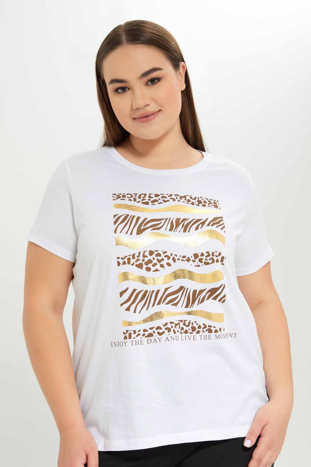 Redtag-Women-White-Graphic-T-Shirt-Category:T-Shirts,-Colour:White,-Deals:New-In,-Dept:Ladieswear,-Filter:Plus-Size,-LDP-T-Shirts,-New-In-LDP-APL,-Non-Sale,-S23A,-Section:Women,-TBL-Women's-