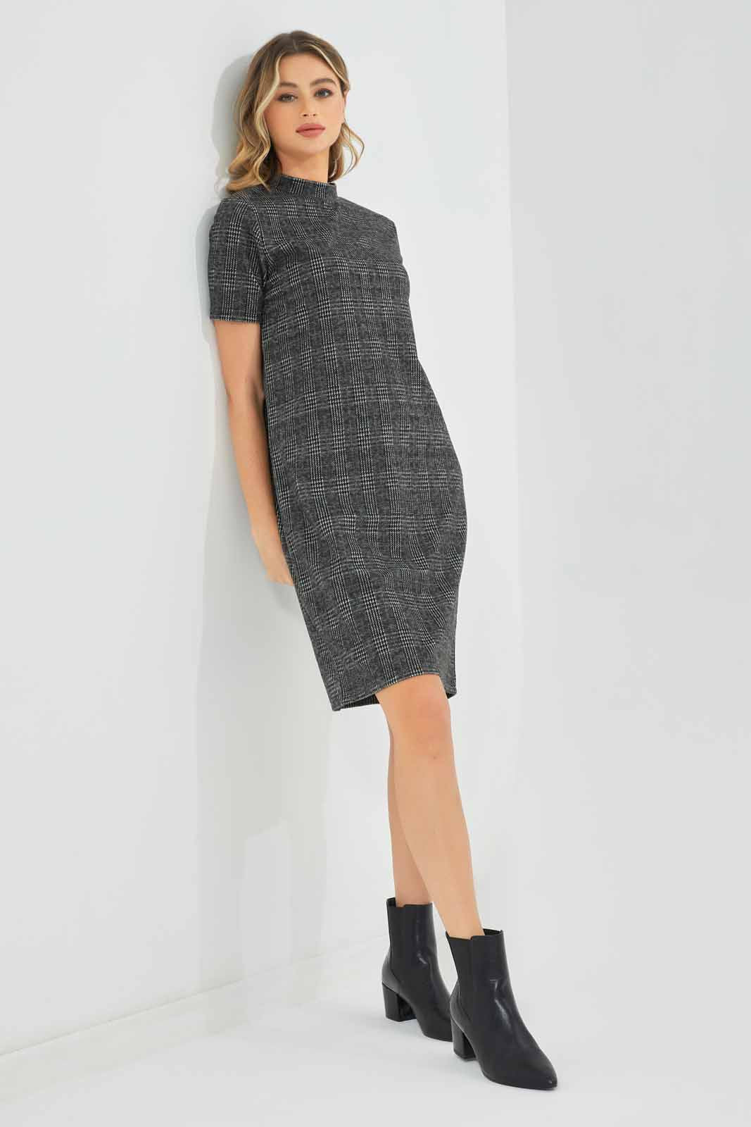 Redtag-Women-High-Neck-Knee-Langth-Dress-Category:Dresses,-Colour:Assorted,-Deals:New-In,-Dept:Ladieswear,-Filter:Women's-Clothing,-New-In-Women-APL,-Non-Sale,-Section:Women,-W22B,-Women-Dresses-Women's-