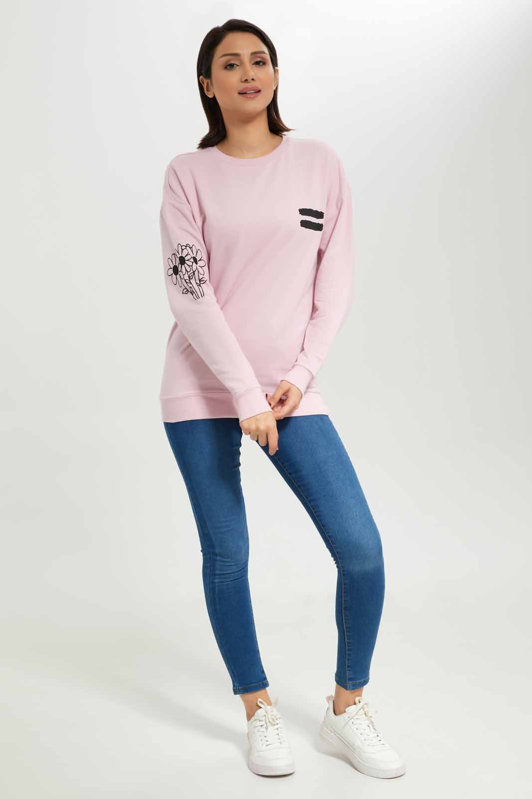Redtag-Women-Pink-Ed-Sherran-Printed-Sweatshirt-Category:Sweatshirts,-Colour:Apricot,-Deals:New-In,-Dept:Ladieswear,-Filter:Women's-Clothing,-New-In-Women-APL,-Non-Sale,-S23A,-Section:Women,-TBL,-Women-Sweatshirts-Women's-