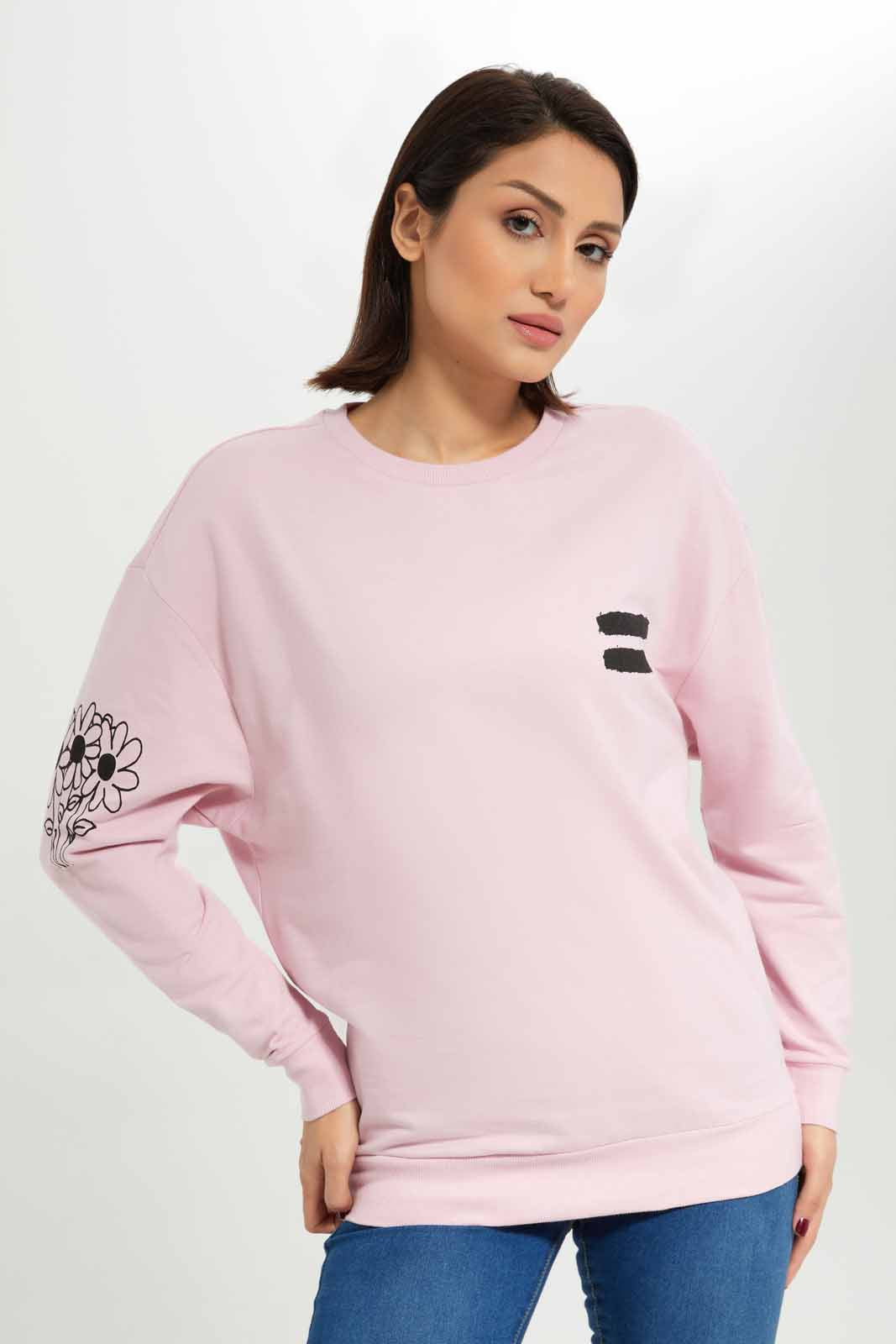 Redtag-Women-Pink-Ed-Sherran-Printed-Sweatshirt-Category:Sweatshirts,-Colour:Apricot,-Deals:New-In,-Dept:Ladieswear,-Filter:Women's-Clothing,-New-In-Women-APL,-Non-Sale,-S23A,-Section:Women,-TBL,-Women-Sweatshirts-Women's-