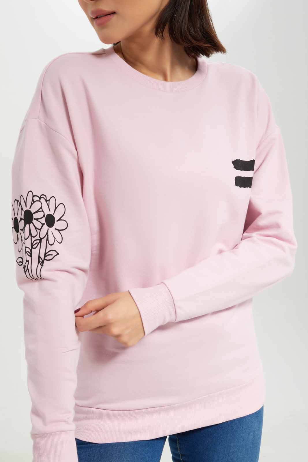 Redtag-Women-Pink-Ed-Sherran-Printed-Sweatshirt-Category:Sweatshirts,-Colour:Apricot,-Deals:New-In,-Dept:Ladieswear,-Filter:Women's-Clothing,-New-In-Women-APL,-Non-Sale,-S23A,-Section:Women,-TBL,-Women-Sweatshirts-Women's-