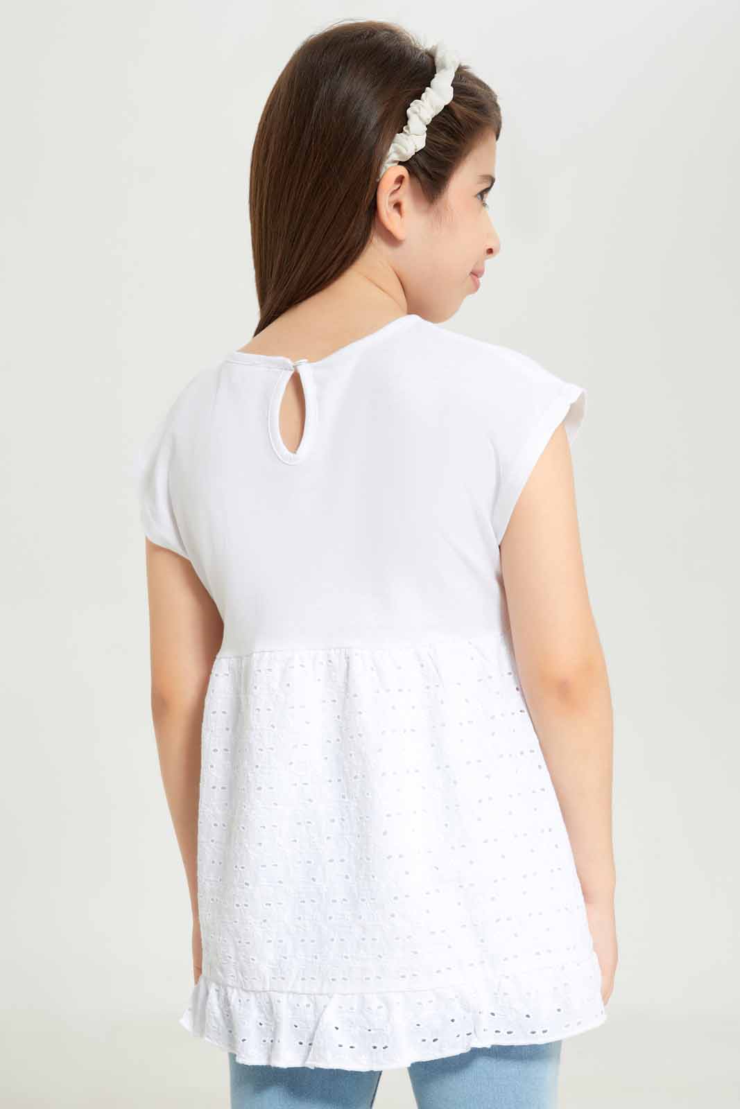 Redtag-Girls-White-Knit-Anglaise-Jersey-Top-White-Category:Jackets,-Colour:White,-Deals:New-In,-Dept:Girls,-Filter:Girls-(2-to-8-Yrs),-GIR-Jackets,-New-In-GIR-APL,-Non-Sale,-S23A,-Section:Girls-(0-to-14Yrs)--