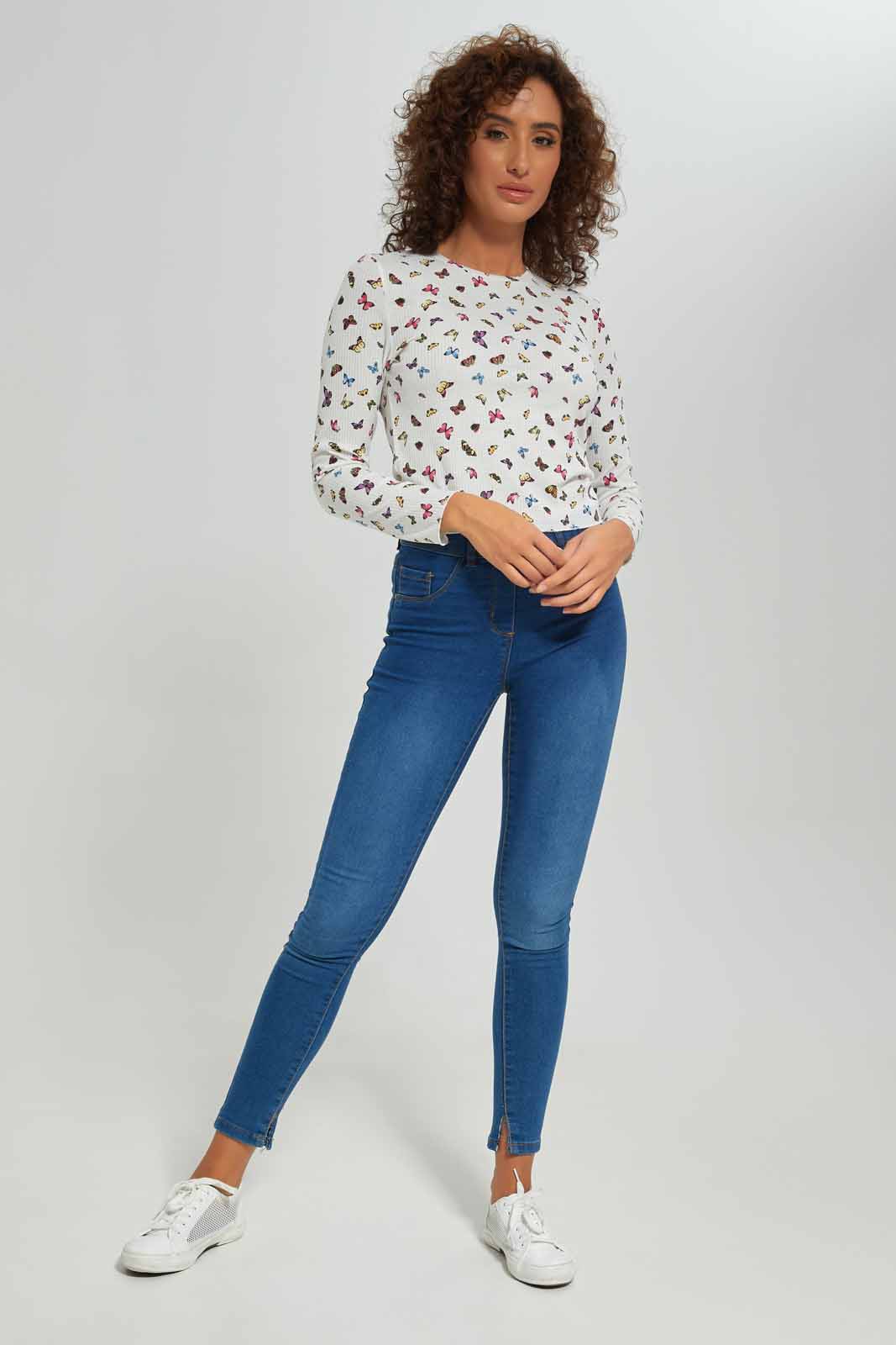 Redtag-Women-Striped-Long-Sleeves-Crew-Neck-Tshirt-Category:T-Shirts,-Colour:Assorted,-Deals:New-In,-Dept:Ladieswear,-Filter:Women's-Clothing,-New-In-Women-APL,-Non-Sale,-S23A,-Section:Women,-TBL,-Women-T-Shirts-Women's-
