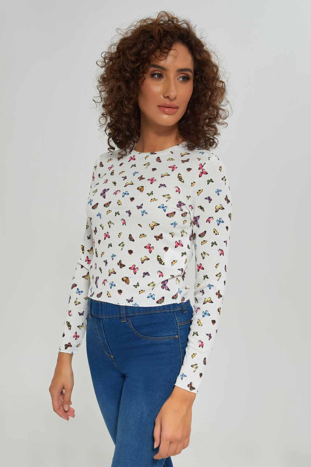 Redtag-Women-Striped-Long-Sleeves-Crew-Neck-Tshirt-Category:T-Shirts,-Colour:Assorted,-Deals:New-In,-Dept:Ladieswear,-Filter:Women's-Clothing,-New-In-Women-APL,-Non-Sale,-S23A,-Section:Women,-TBL,-Women-T-Shirts-Women's-