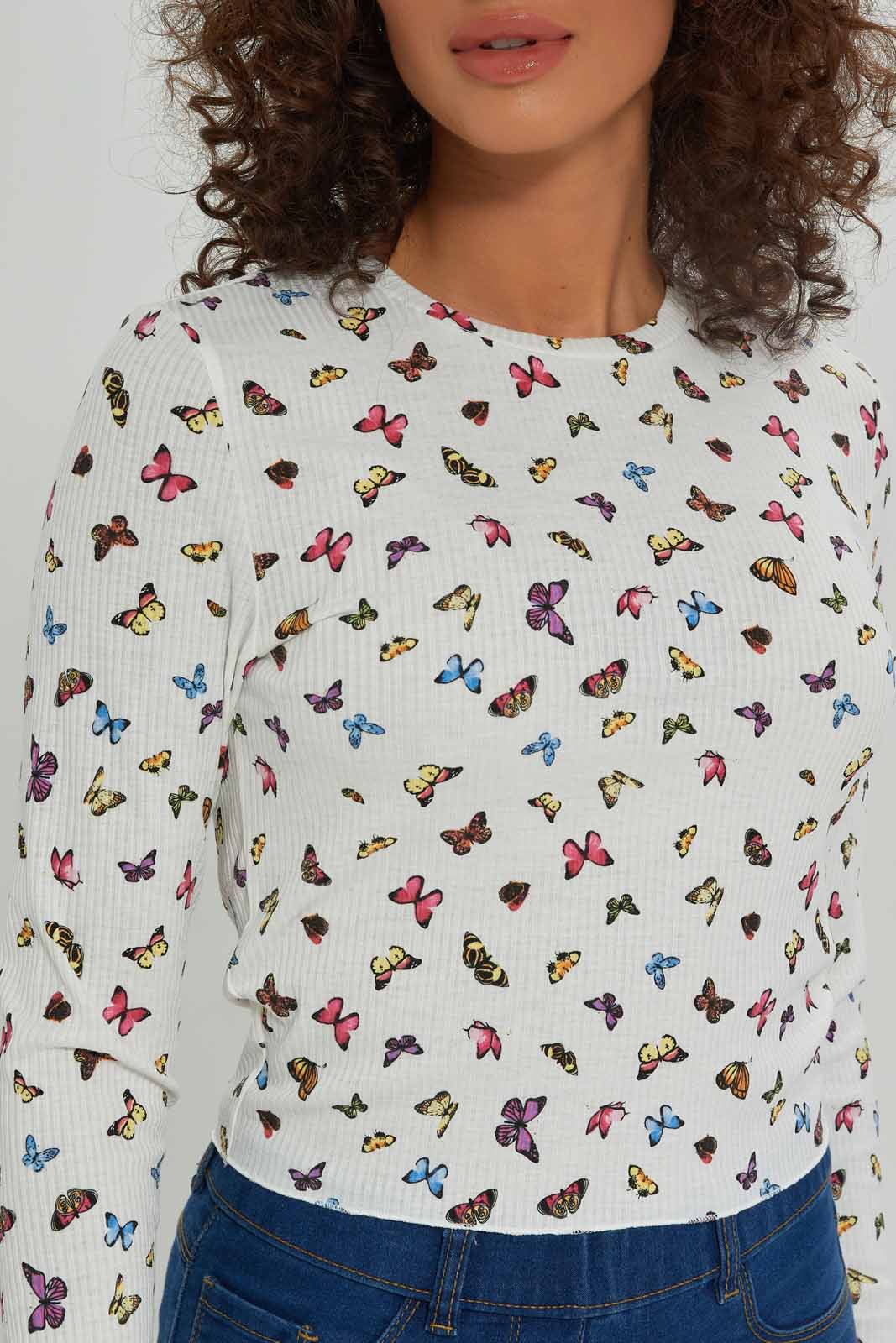 Redtag-Women-Striped-Long-Sleeves-Crew-Neck-Tshirt-Category:T-Shirts,-Colour:Assorted,-Deals:New-In,-Dept:Ladieswear,-Filter:Women's-Clothing,-New-In-Women-APL,-Non-Sale,-S23A,-Section:Women,-TBL,-Women-T-Shirts-Women's-