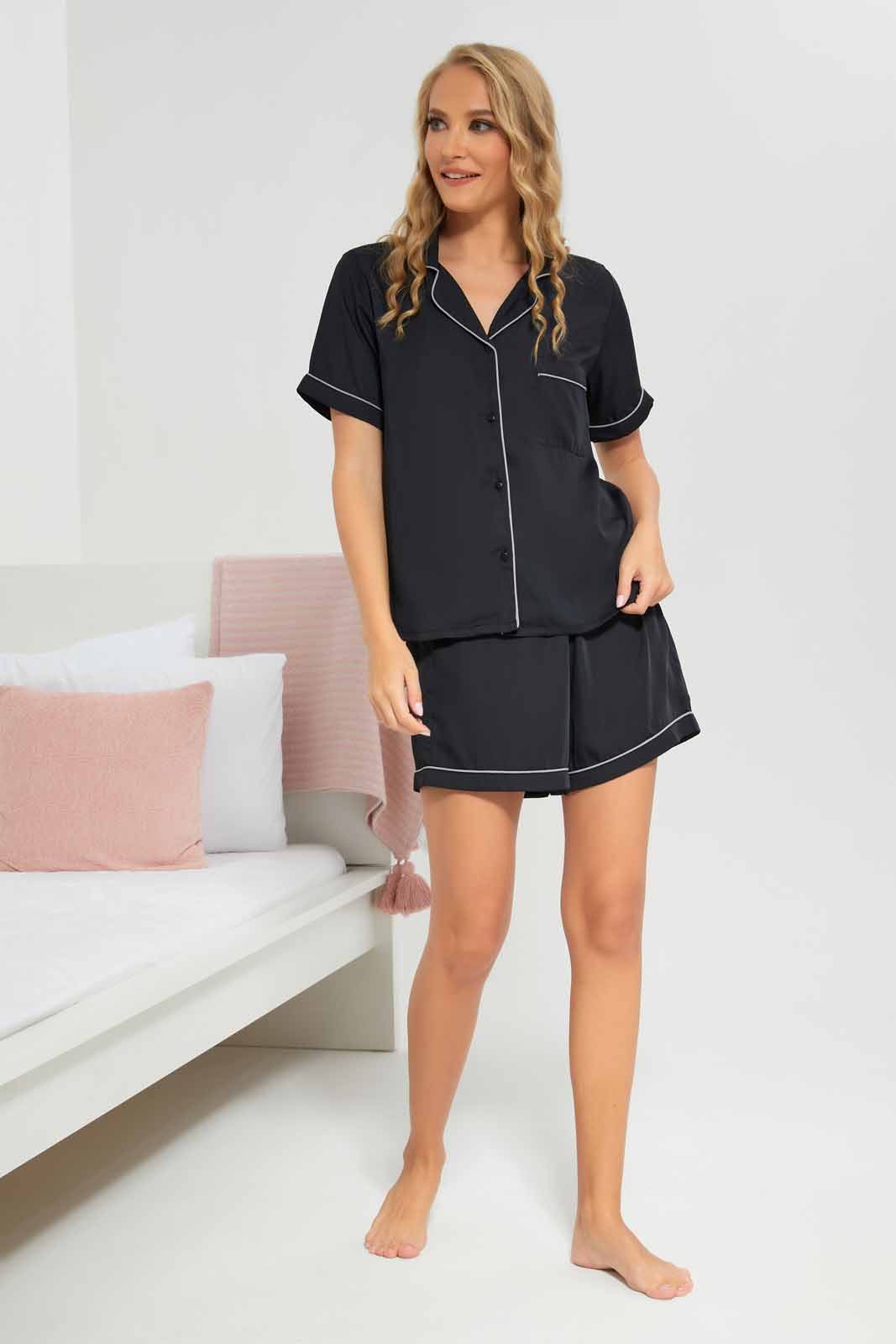 Redtag-Women-Black-Color-Solid-Poly-Satin-Cami-Set-Category:Cami-Sets,-Colour:Black,-Deals:New-In,-Dept:Ladieswear,-Filter:Women's-Clothing,-New-In-Women-APL,-Non-Sale,-Section:Women,-W22B,-Women-Cami-Sets--