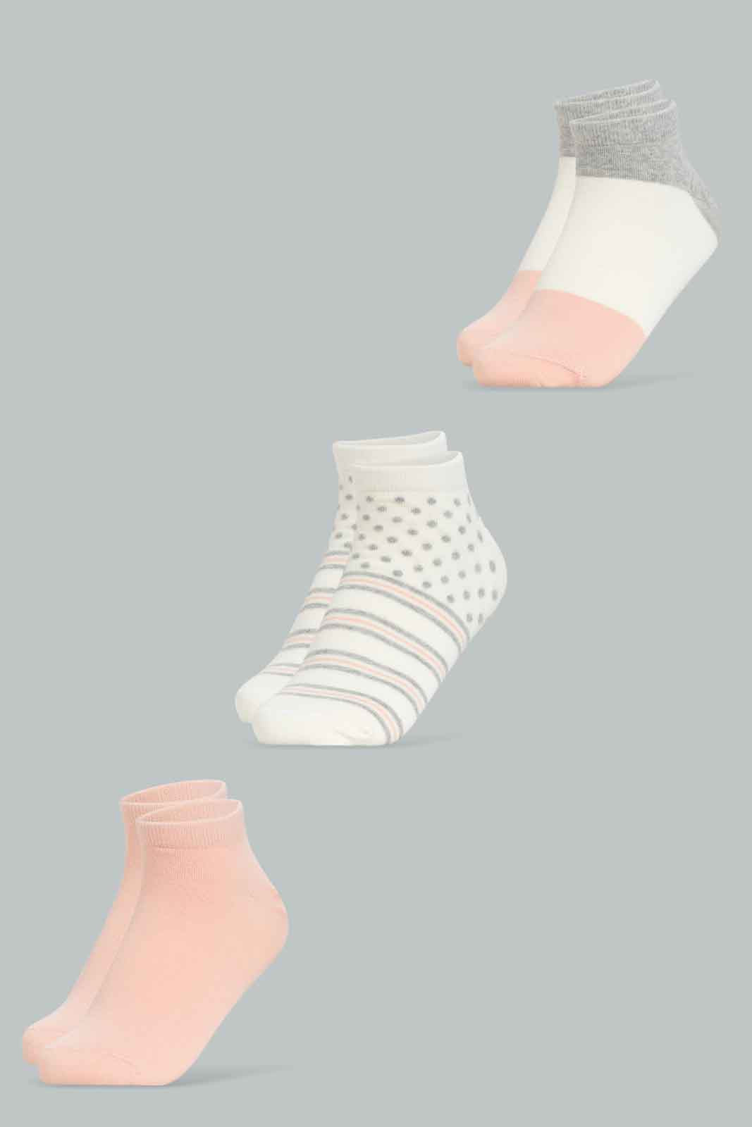 Redtag-Women-Assoted-Multi-Color-3Pk-Ladies-Ankle-Socks-365,-Category:Socks,-Colour:Assorted,-Deals:New-In,-Dept:Ladieswear,-Filter:Women's-Clothing,-New-In-Women-APL,-Non-Sale,-Section:Women,-Women-Socks--